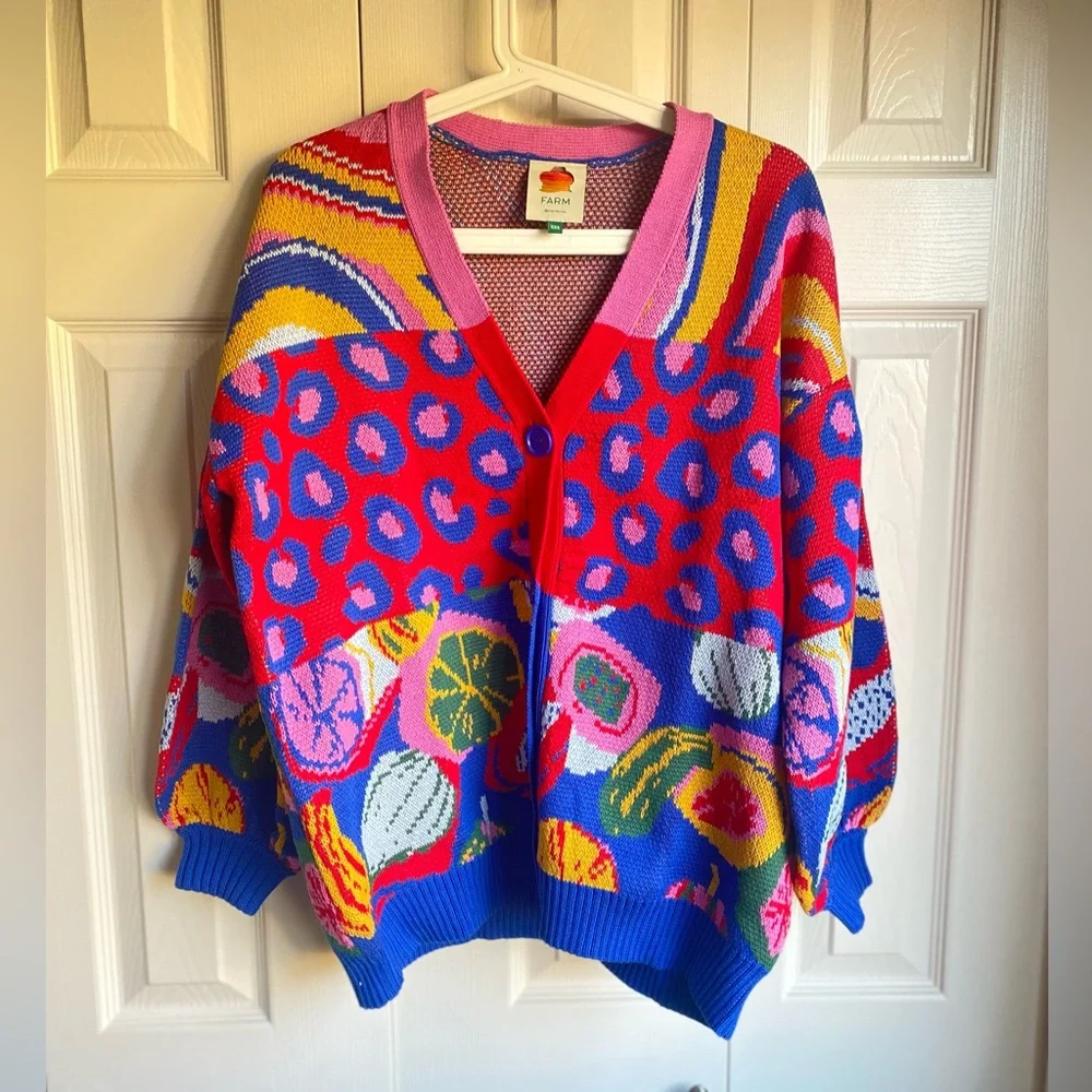 New Farm Rio Mixed Prints Cotton Knit Cardigan - Picture 6 of 13